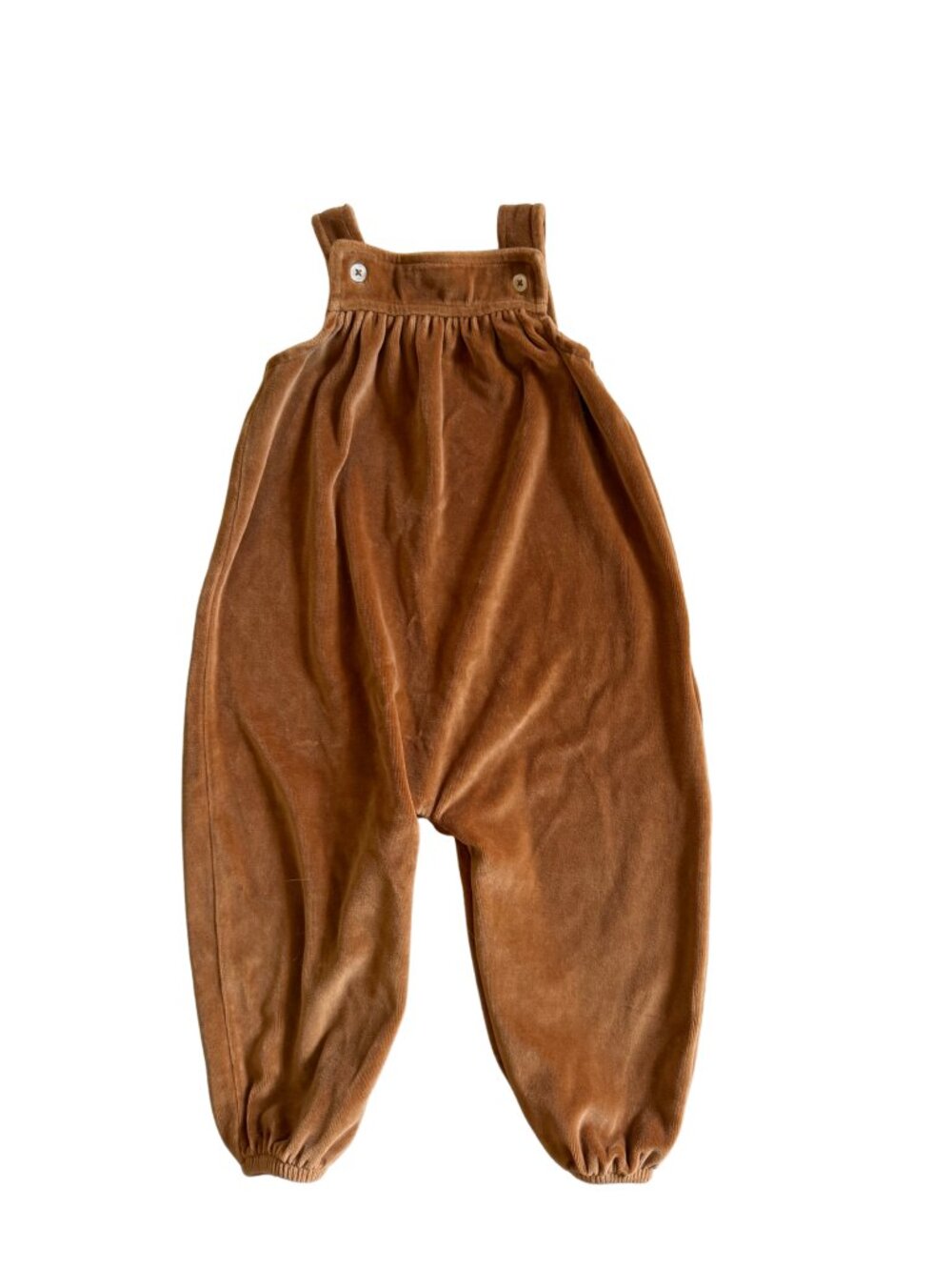 kate quinn - gathered overall jumpsuit | spice velour | organic cotton velour